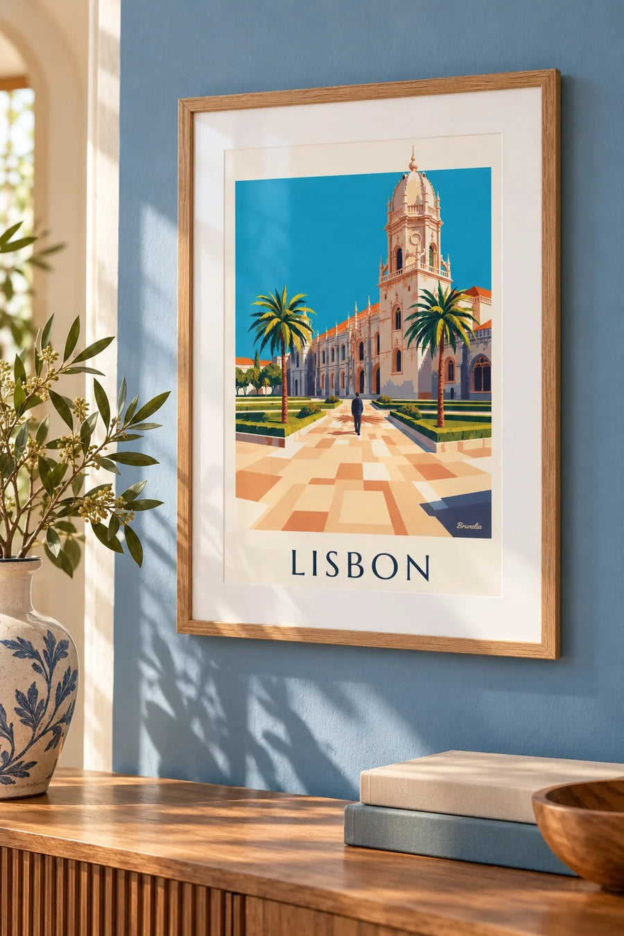 Jerónimos Monastery in Belém, Lisbon poster: small A4 size, framed