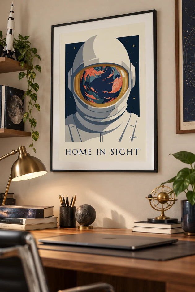 Framed poster on the wall of a home