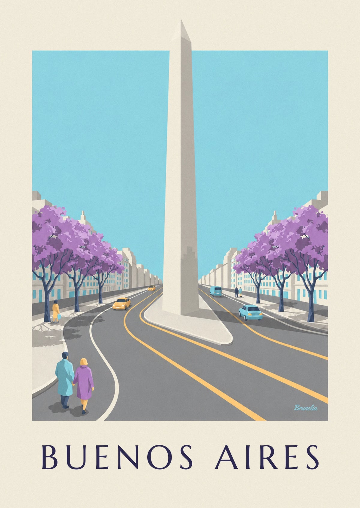 Affiche obélisque de l'avenue 9 de Julio à Buenos Aires