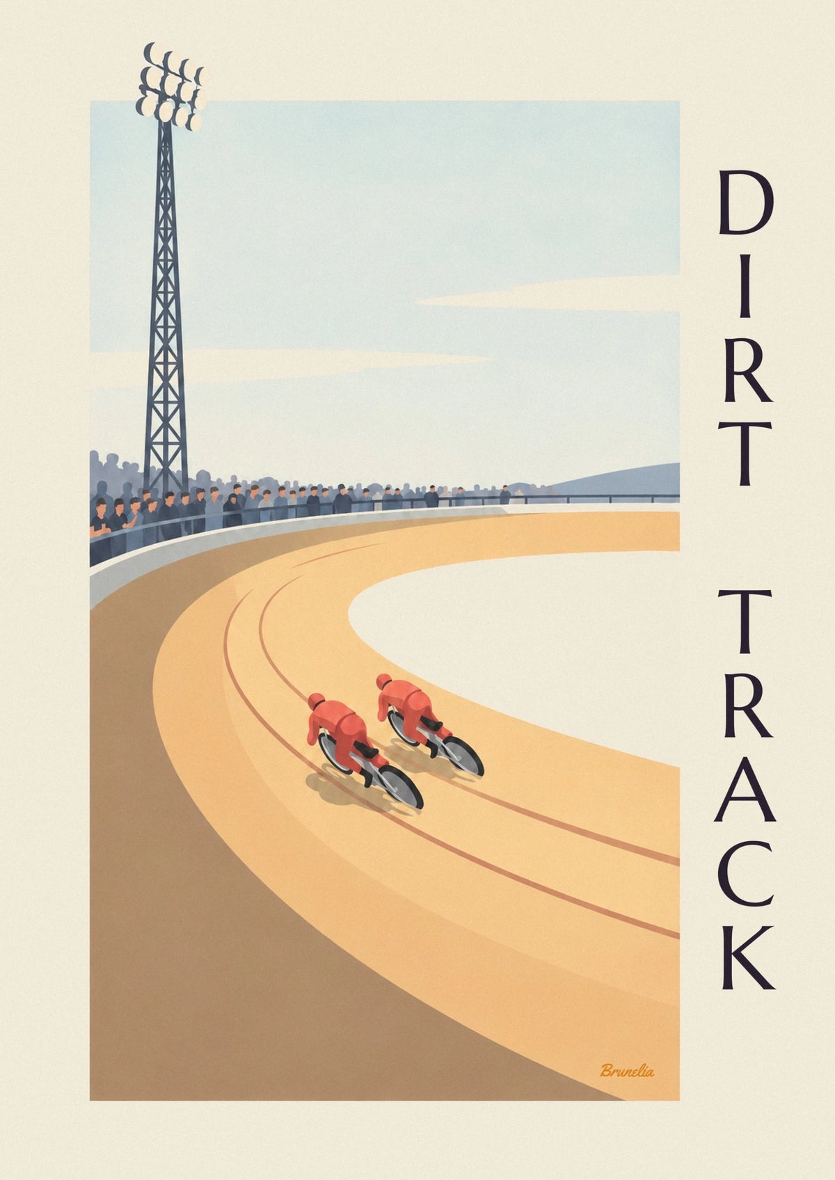 Speedway race on a dirt track poster
