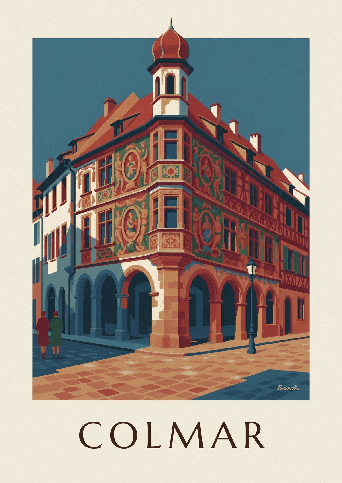 Affiche Maison Pfister et sa galerie de bois sculpté à Colmar