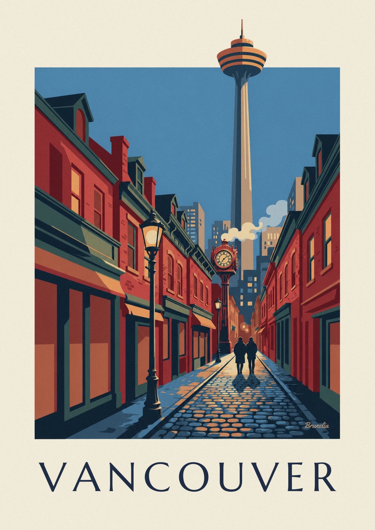 Gastown steam clock in Vancouver poster