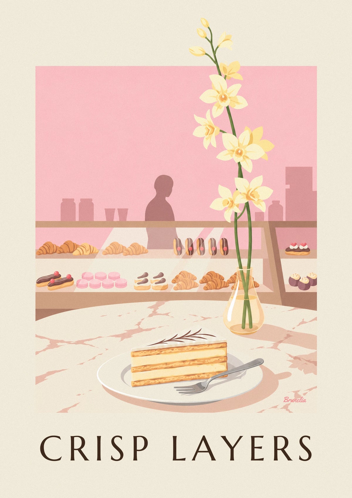 Vanilla millefeuille slice poster