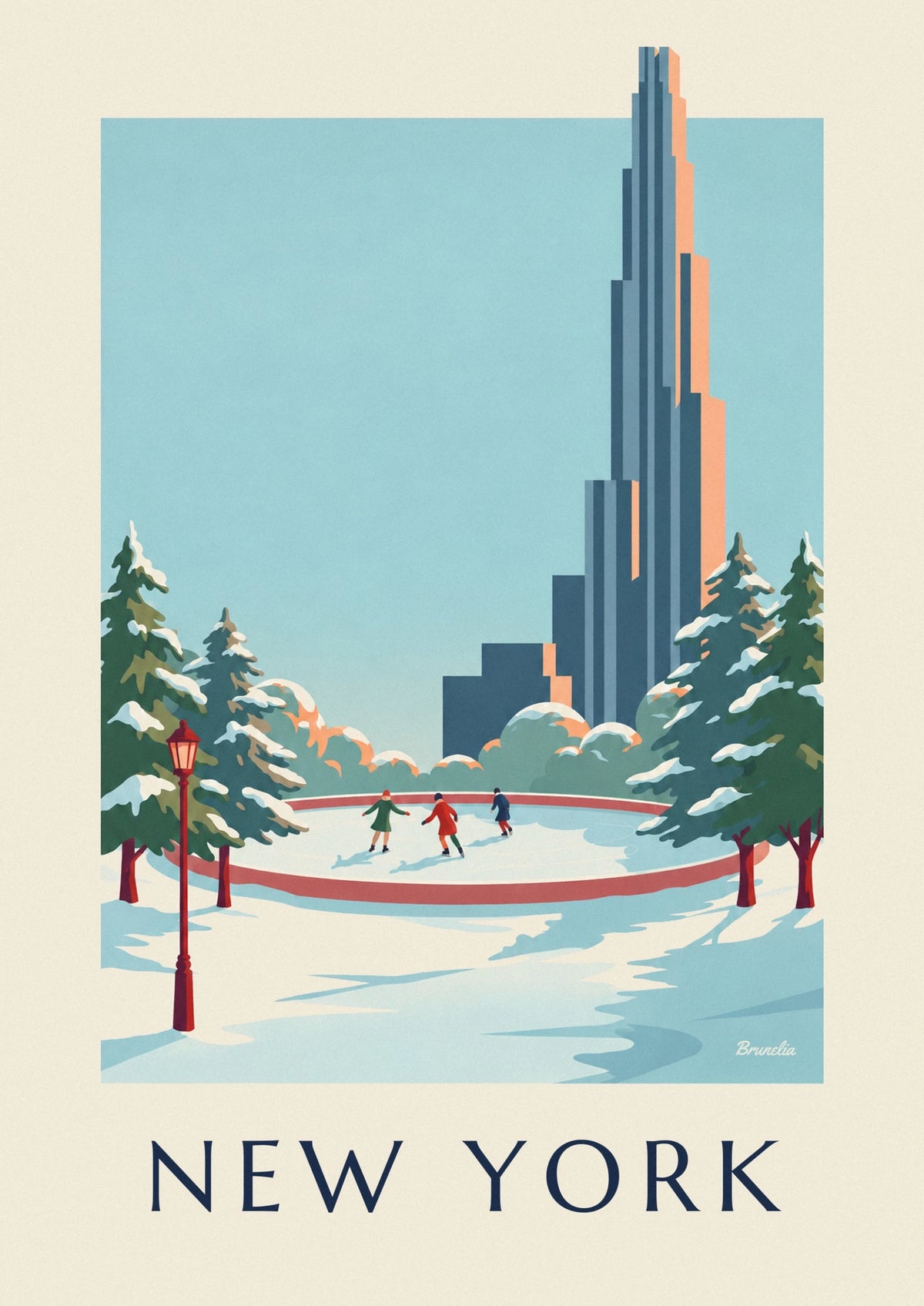 Affiche industrielle Brooklyn Bridge New York vintage Brunelia