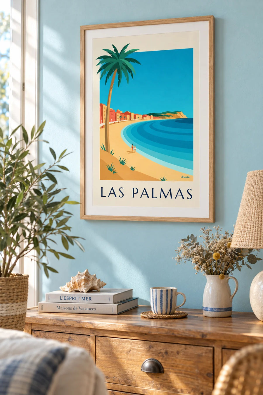 Affiche plage de Las Canteras à Las Palmas : encadrée au mur