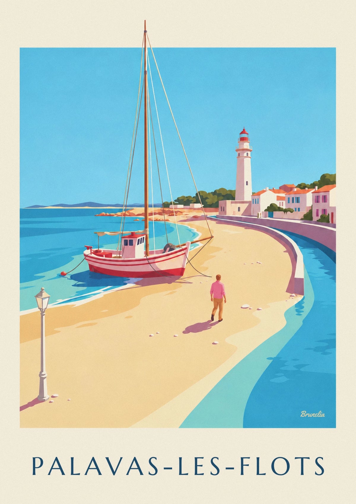 Palavas-les-Flots boat on the beach poster
