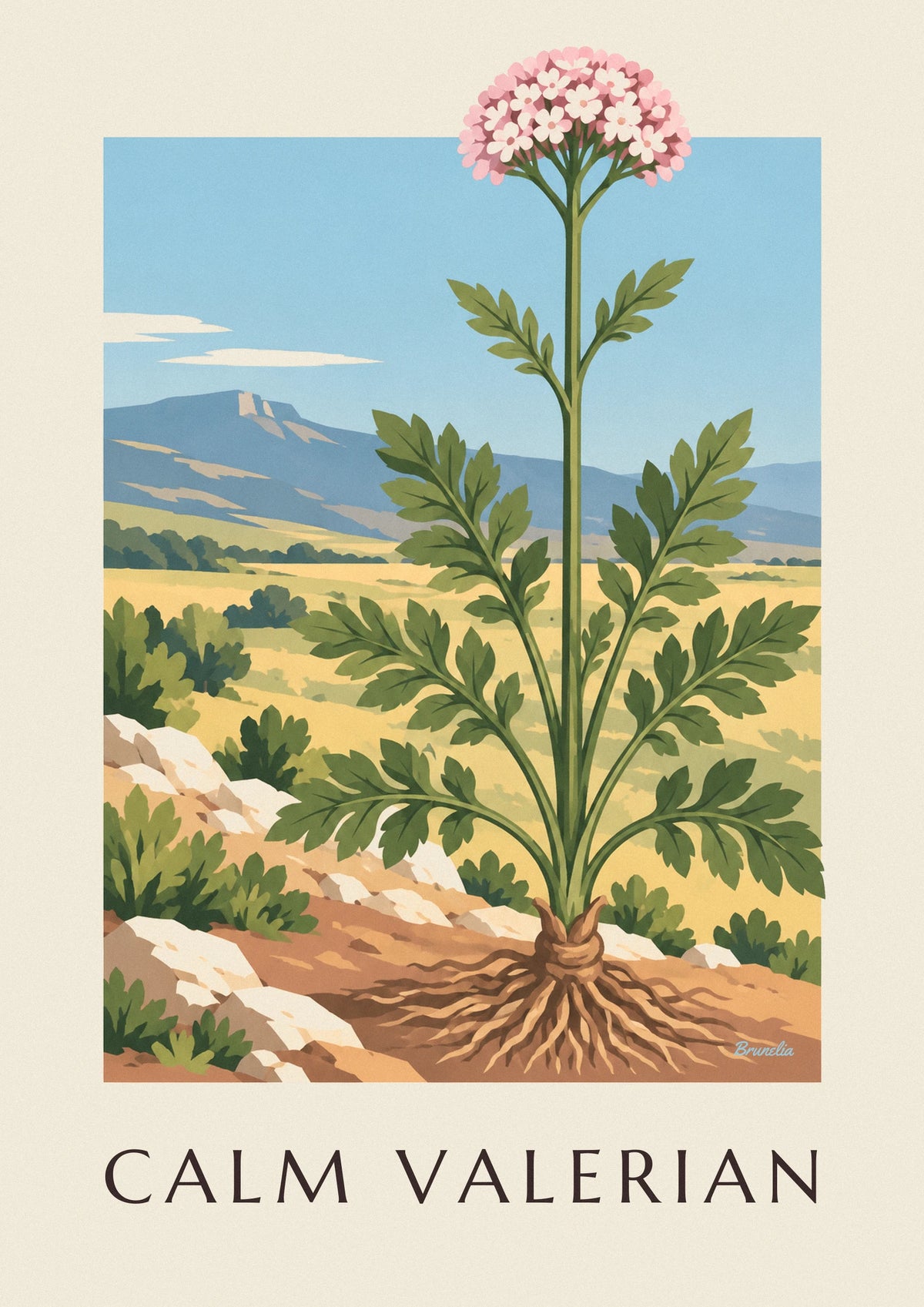 Affiche valériane officinale plante médicinale