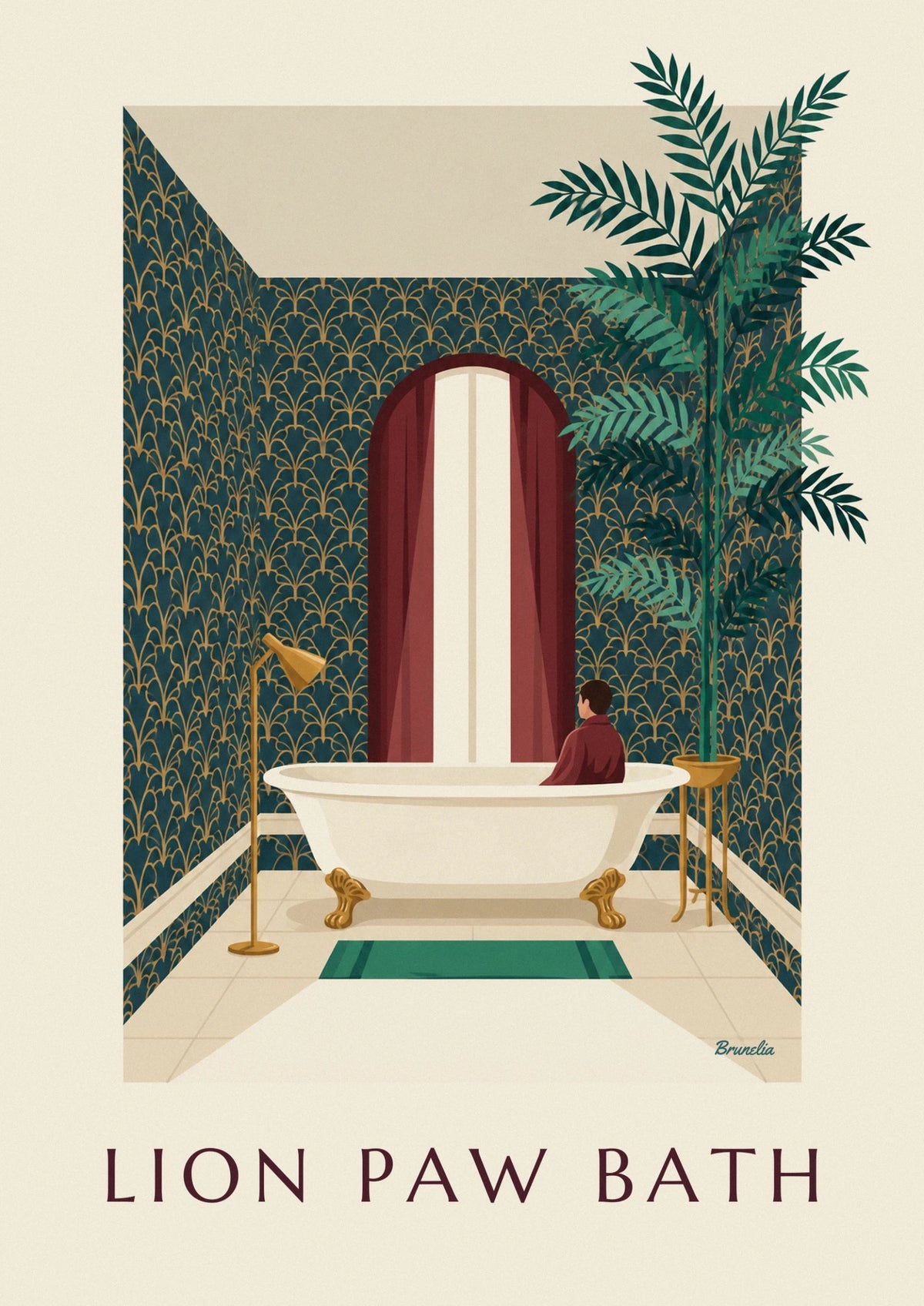 Affiche baignoire victorienne à pattes de lion