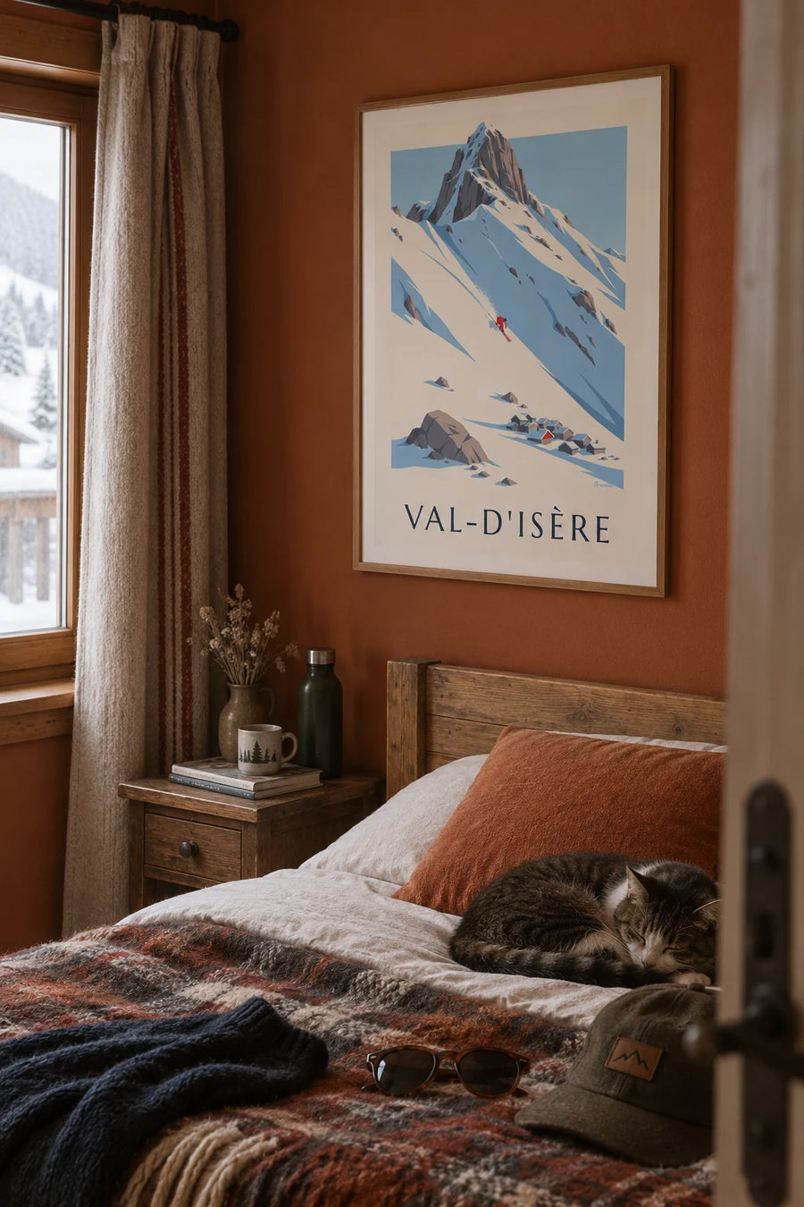 Poster of the Bellevarde face and the Olympic downhill run in Val-d’Isère: framed on the wall