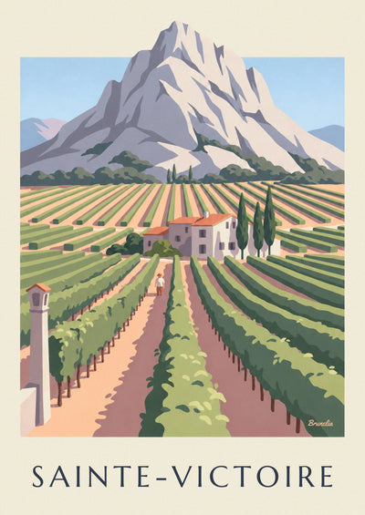 Poster of Mont Sainte-Victoire and Provence vineyards: the full poster