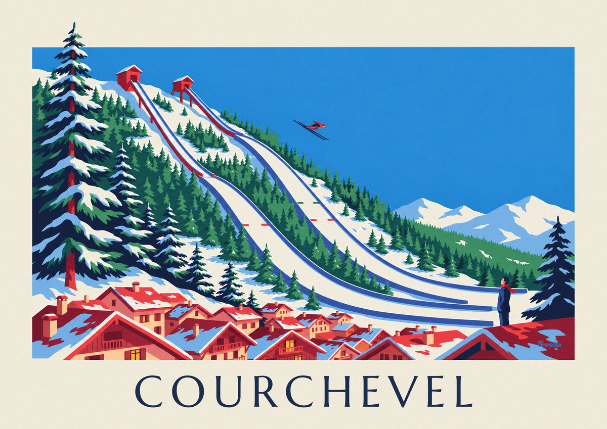 Affiche tremplins de saut à ski de Courchevel au Praz